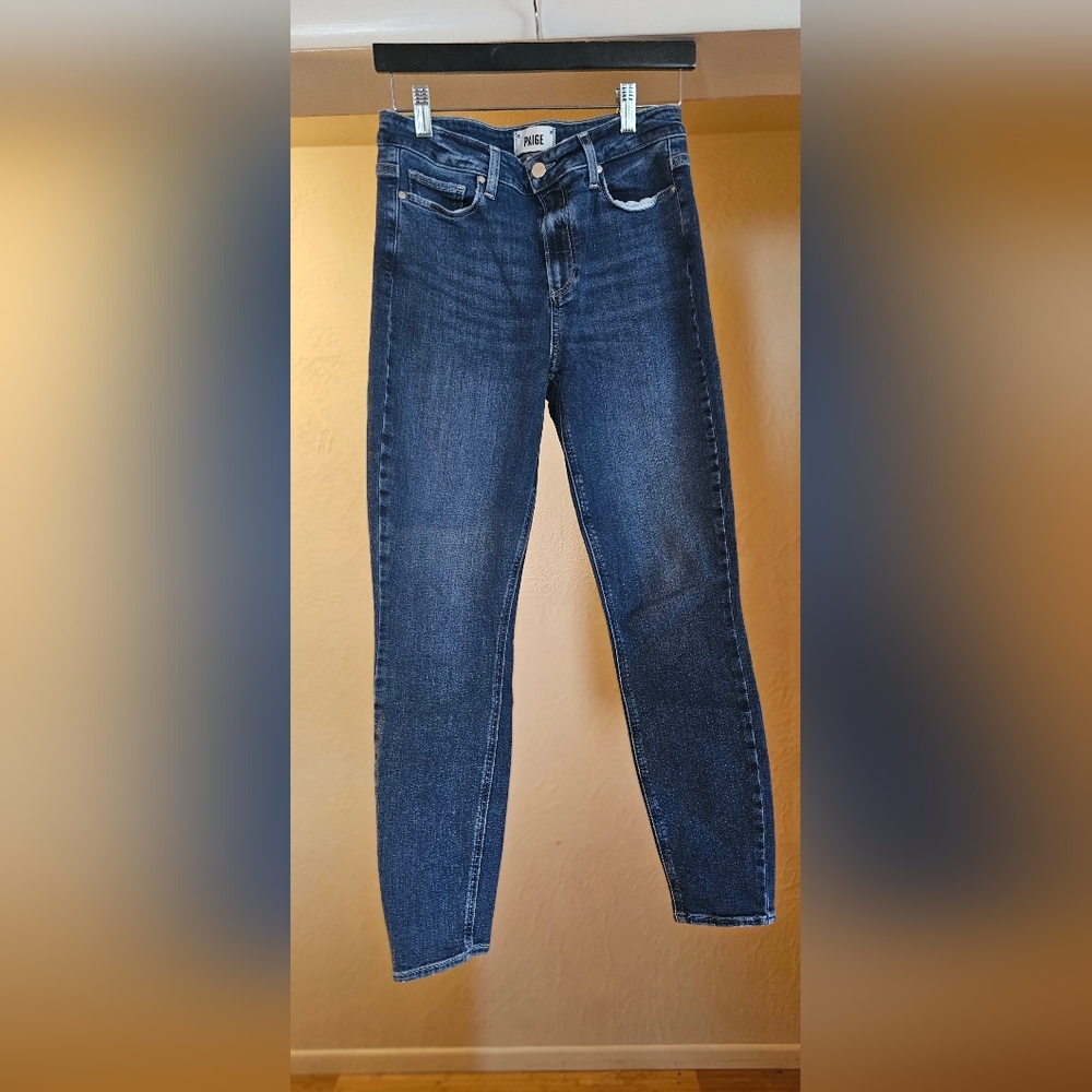 Paige Hoxton Ankle Womens 10" Rise Stretch Blue Jeans Size 29